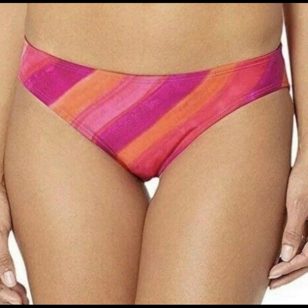 Ralph Lauren Pink Warm Fuchsia Stripes Hipster Bikini Bottoms